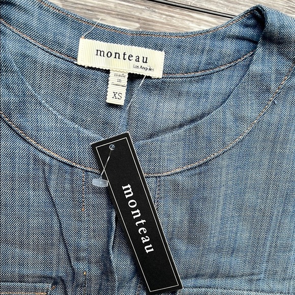 Montesinos Blue Sleeveless Denim Dress - Picture 2 of 6